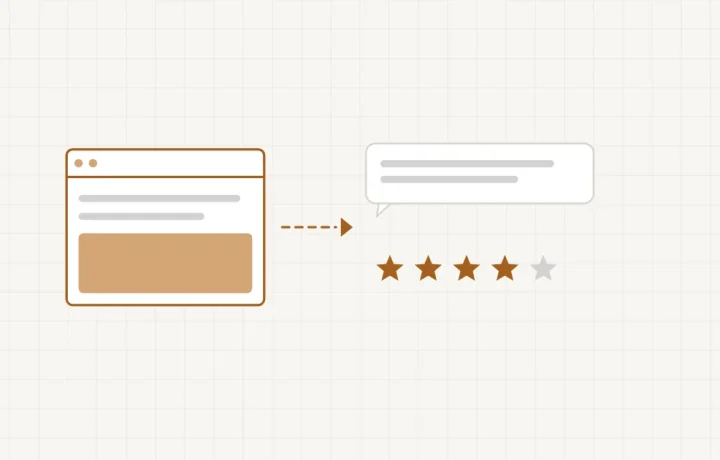 Une bulle de message partant d’un client vers un site, avec un petit signe de correction en retour