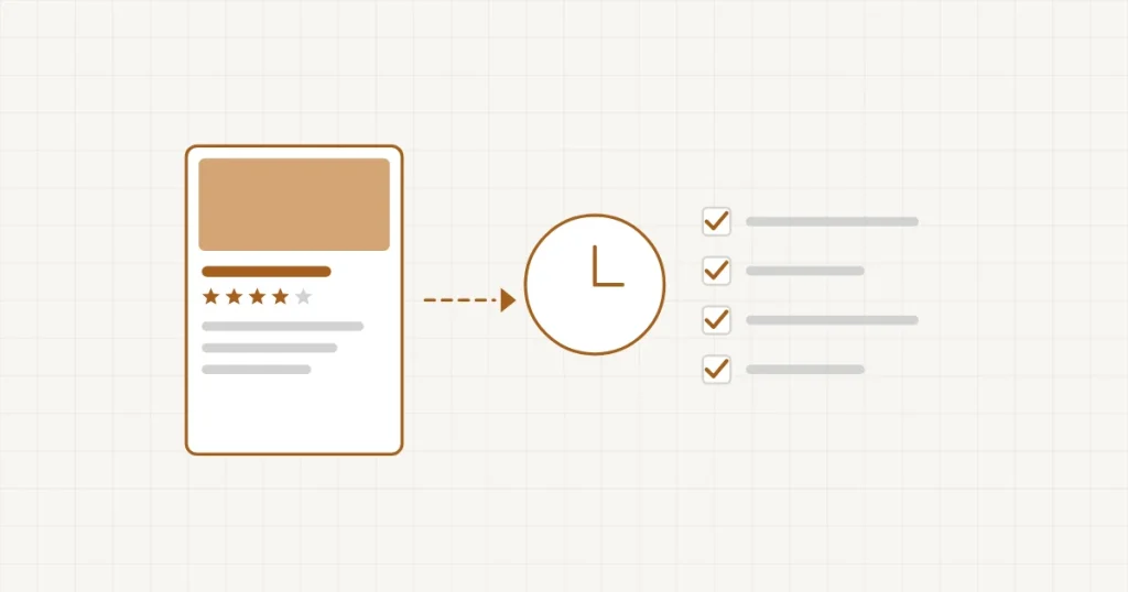 Une fiche d’établissement Google avec une courte liste de contrôle cochée à côté, comme un rituel simple