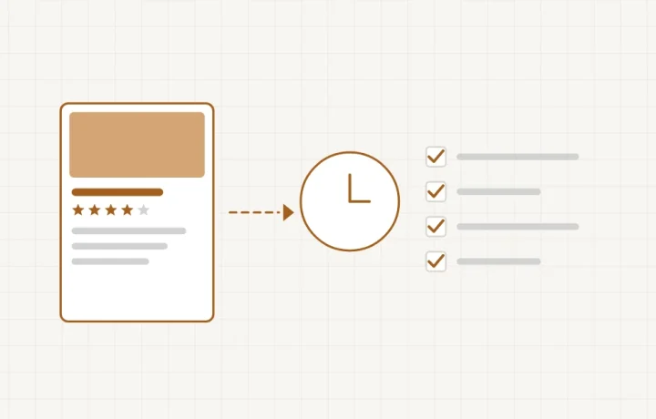 Une fiche d’établissement Google avec une courte liste de contrôle cochée à côté, comme un rituel simple