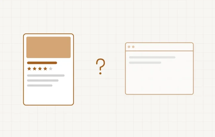 Une simple fiche affichée dans les résultats de recherche, sans aucun site relié derrière elle