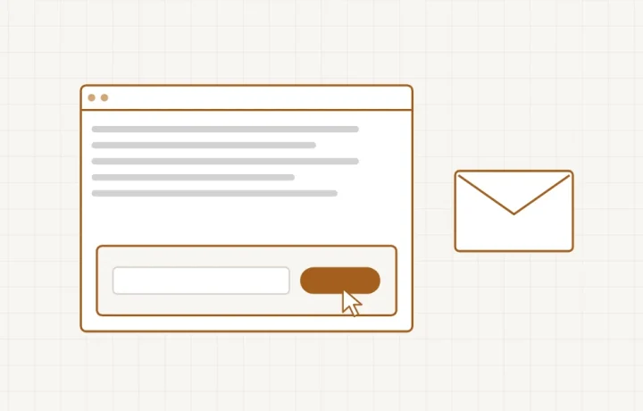Un plan de site en trait simple, avec trois petits encadrés marquant les emplacements possibles d’un formulaire