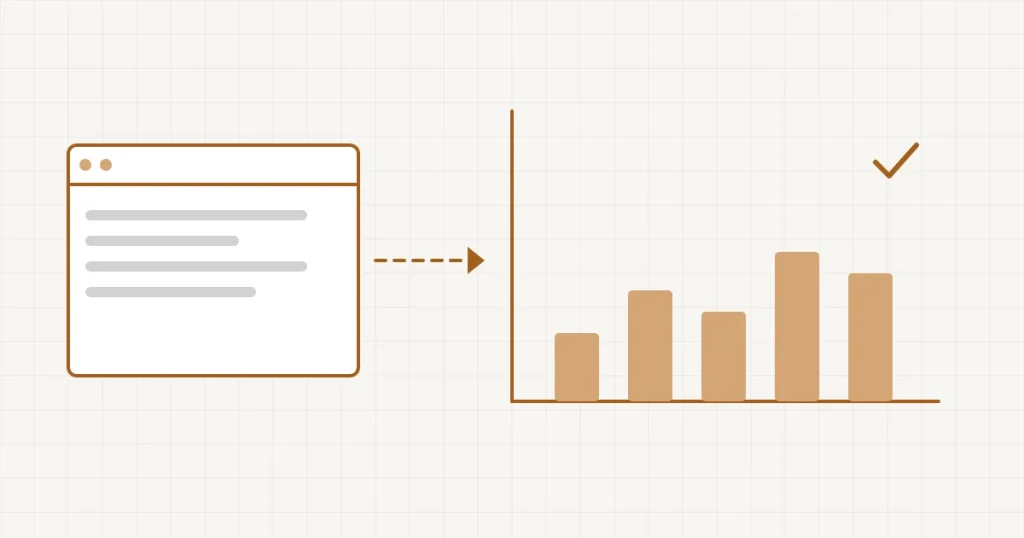 Un petit site relié à un grand tableau de statistiques rempli de graphiques, dont une seule courbe est utile