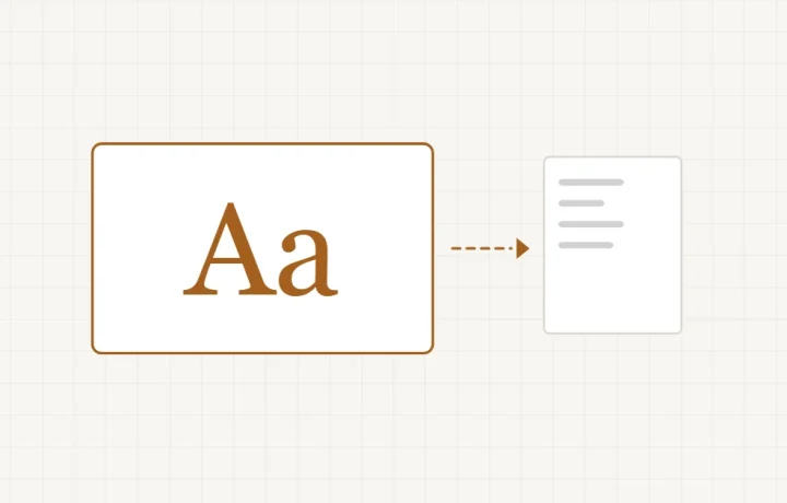 Un alphabet de lettres dessinées, à côté d’un petit document de licence