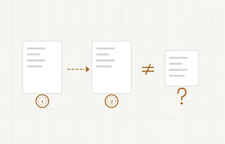 Une pile de documents datés, dont un seul est relié à une commande précise