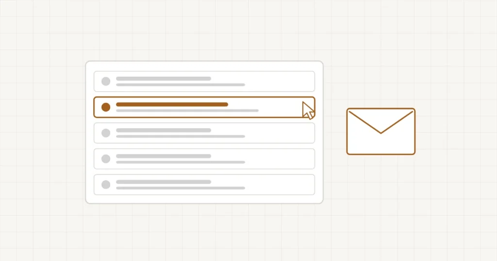 Une enveloppe fermée dont seule la première ligne est visible, avec un doigt hésitant au-dessus