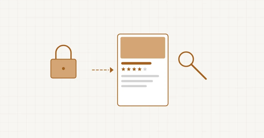 Une fiche d’établissement Google fermée par un cadenas, avec une main qui tend une clé