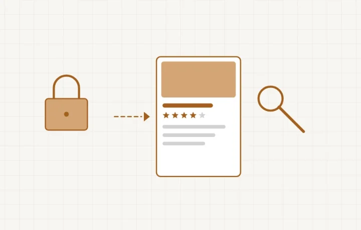 Une fiche d’établissement Google fermée par un cadenas, avec une main qui tend une clé
