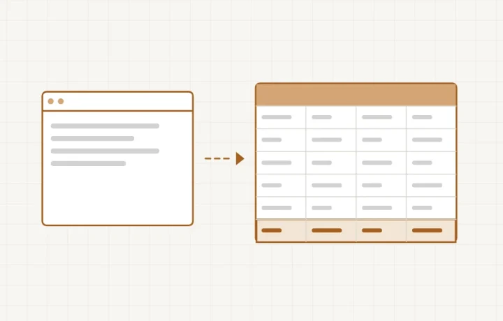 Relier son site à un tableur : les données du site versées dans un tableau, la dernière ligne ajoutée mise en évidence