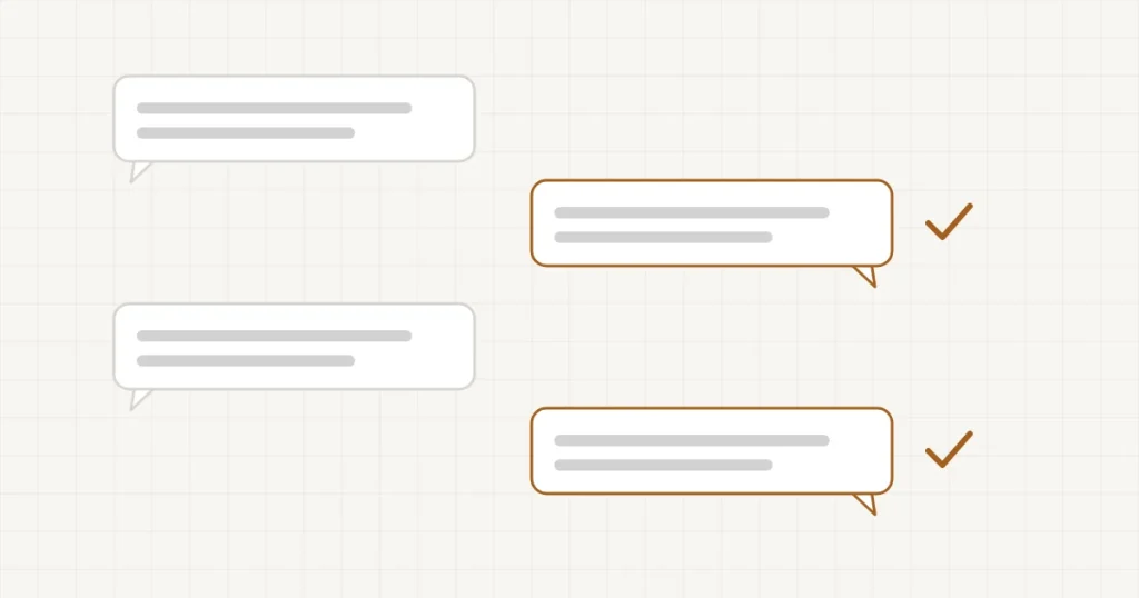 Une conversation où chaque commentaire reçoit une réponse validée